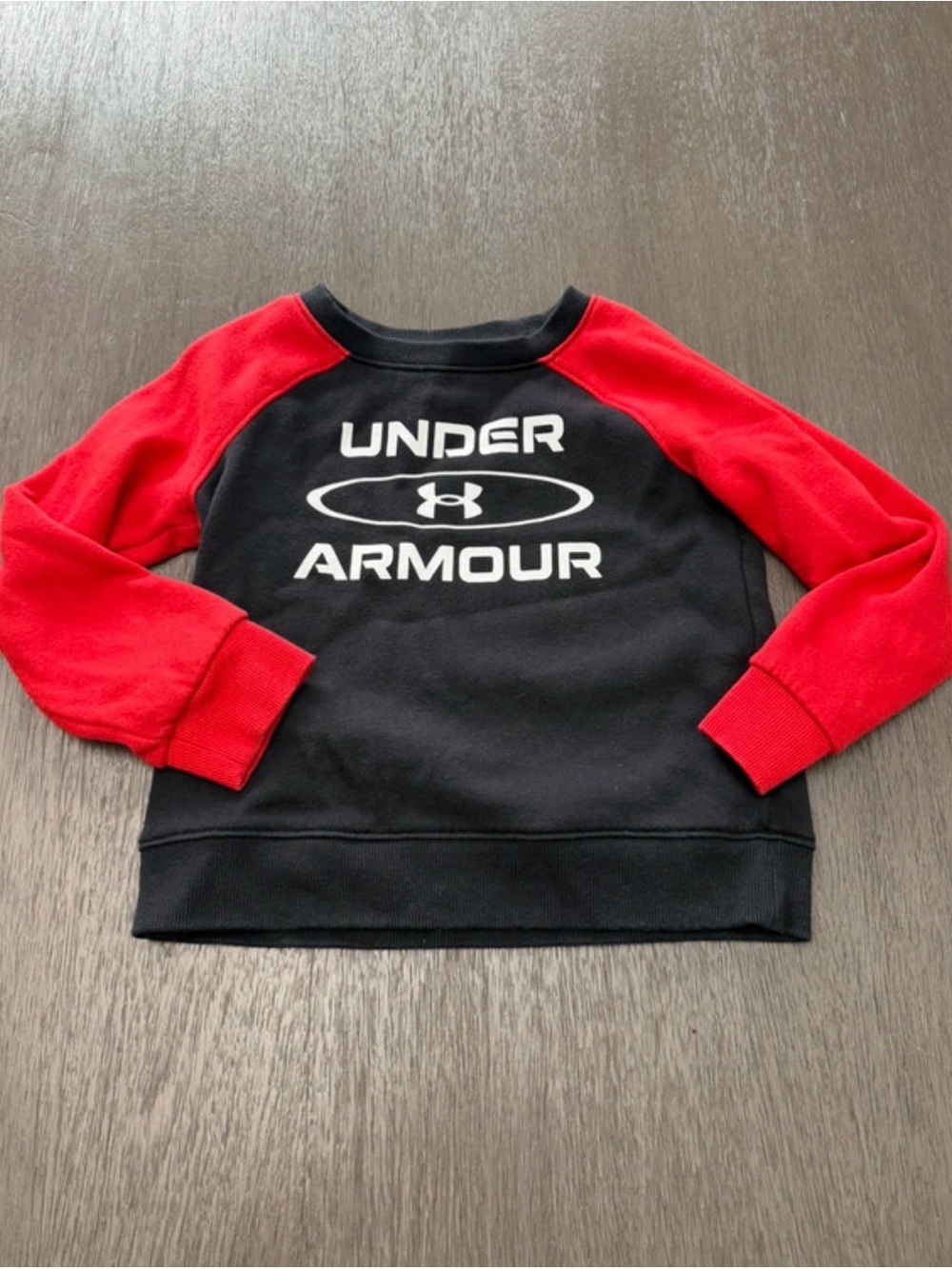 Under Armour Black & Red Big Logo Raglan Sweatshirt - Kids